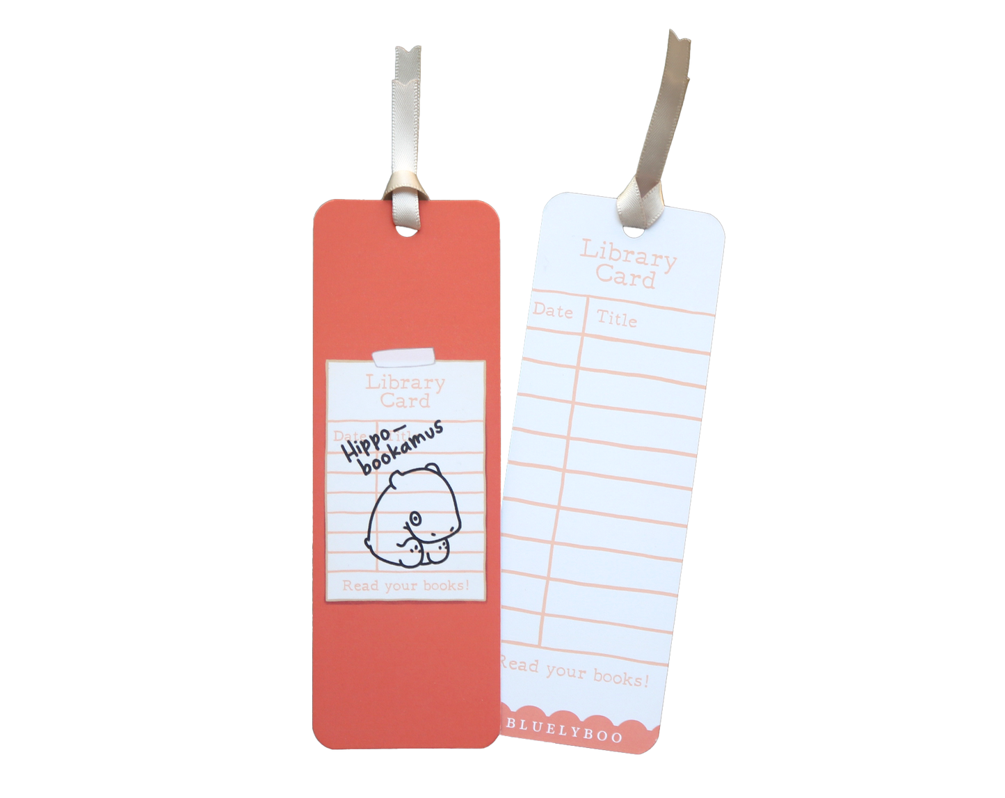 Hippobookamus Library Card Bookmark