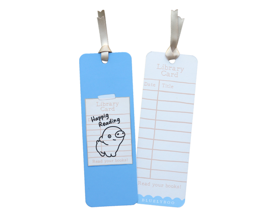 Happig Reading Library Card Bookmark